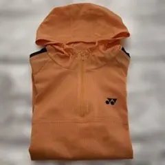 YONEX オレンジ フード付き ウォームアップウェア M