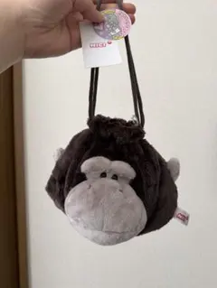 新品　NICI ゴリラ 巾着 ポーチのサムネイル