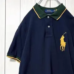 美品 ポロ ラルフローレン ポロシャツ シャツ 半袖 ビッグポニー 袖 襟