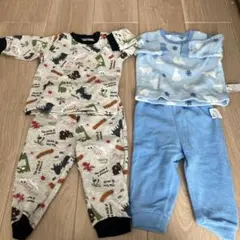 【2セット　80cm】恐竜柄と北極熊柄のベビーパジャマセット
