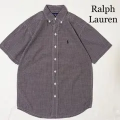 RALPH LAUREN ラルフローレン 刺繍 チェック ボタンダウンシャツ S