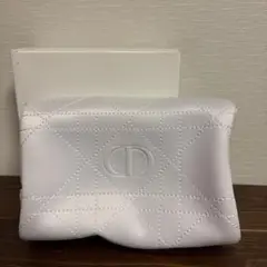 【Dior】ホワイト キルティングポーチ