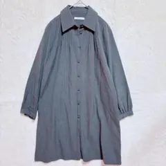 アースミュージックアンドエコロジー　グレー 長袖 シャツワンピース【1】