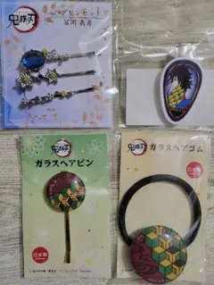 鬼滅の刃　冨岡義勇　ヘアアクセサリー　4点セット