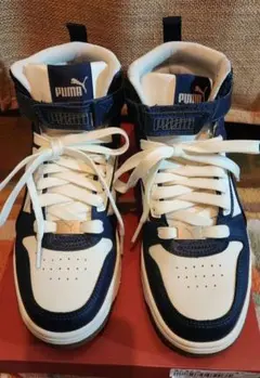 Puma ネイビー/ホワイト ハイカットスニーカー