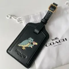 【COACH】コーチ　ネームタグ　ラゲッジタグ　フクロウ　ブラック　黒　非売品のサムネイル