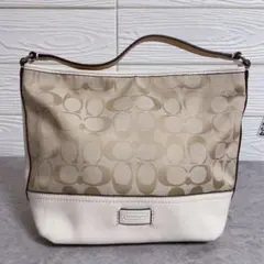 No.234 COACH コーチ シグネチャー キャンバス レザー ハンドバッグ