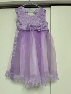 薄紫のリボン付きドレス 10号