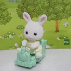 シルバニア赤ちゃん&手押しぐるま（きしゃ）セット　しろうさぎ