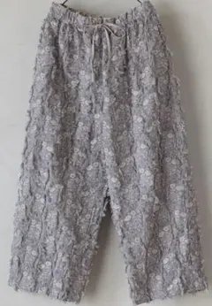 qiri キリ　花野風 jacquard wide pants