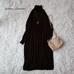 JOURNAL STANDARD ニットワンピース　タートル　ウール混　ブラック
