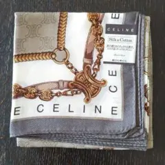 CELINE シルク混 大判ハンカチ 未使用