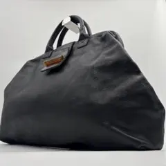 【大容量/良品✨】デスモ ボストンバッグ トート レザー 本革 がま口 黒