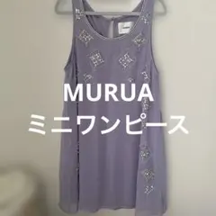 MURUA ノースリーブ ビジュー装飾 パープル フリーサイズ　ワンピースのサムネイル