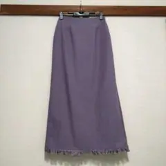 fifth　パープル　紫　Mサイズ　フリンジ付き　ロングタイトスカート　秋服