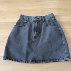 【INGNI】バック刺繍 デニムミニスカート F ブラックデニム