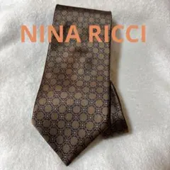 NINA RICCI Monsieur ネクタイ ブラウン系 総柄 シルク