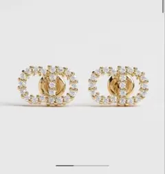 【極美品】DIOR Clair D Lune ピアス メタル＆クリスタル