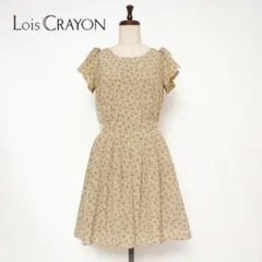 ロイスクレヨン シャーリングワンピース 花柄 ベージュ サイズM*BD391
