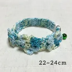 ＊お花の猫首輪＊ハンドメイド 鈴付き セーフティバックル ミックス Lサイズ