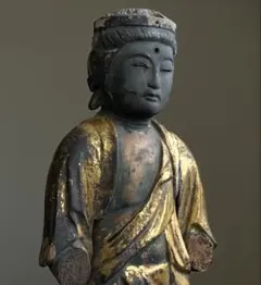 静訪なる古式菩薩像 玉眼木彫 約36㎝ 室町時代頃】仏像民間信仰残欠