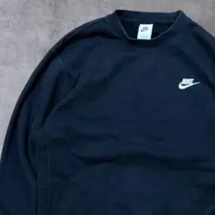 ナイキ　スウェット　メンズ　Ｌ　ブラック　刺繡ロゴ　裏起毛　リブ袖　トレーナー