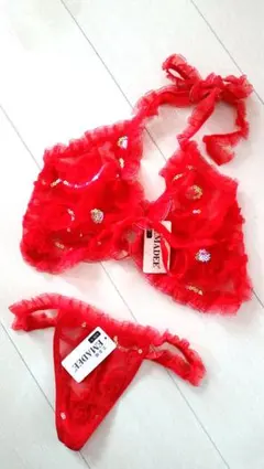 新品の女性用ランジェリー　レッドレース