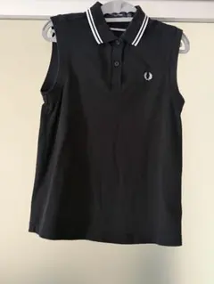 FRED PERRY ノースリーブ ポロシャツワンピース ブラック UK8 - メルカリ
