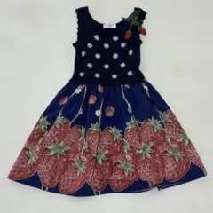 130㎝　シャーリーテンプルいちご柄ワンピース