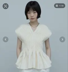 ノースリーブ ペプラム トップス ホワイト ピンタック2WAYブラウス 