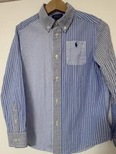 Polo Ralph Lauren 長袖シャツ 7号 青白ストライプ