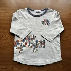 ファミリア　七分袖Tシャツ　グレー　アルファベット柄