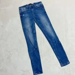 ZARA ザラ ＊ デニム ズボン ジーンズ ジーパン スキニー ダメージ 32