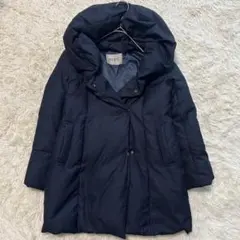インデックス ダウンコート ネイビー ロング丈 ショールカラー Aライン 
