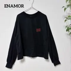 ENAMOR エナモル バックプリント長袖Tシャツ ロンT 黒 M⁠