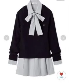 SNIDEL シャツコンビチュニック ネイビー 01