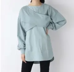 【美品】JEANASIS ツイストショート2wayトップス アンサンブル ブルーのサムネイル