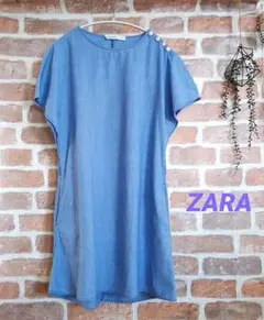 ZARA Z1975 DENIM 半袖ワンピース S