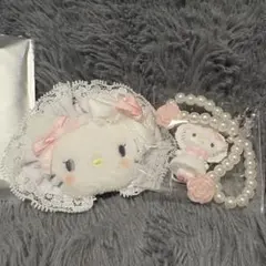 Sanrioホワイトフリルシリーズ　ハローキティ ヘアクリップ ストラップ