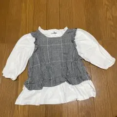 フリル付き重ね着風トップス 90サイズ
