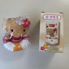 ハローキティ一番くじ　日焼けキティ グラス　マスコット