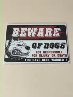 BEWARE OF DOGS ブリキ看板 レトロ インテリア