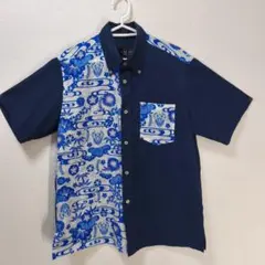 MAJUN　マジュン　 琉球ゴールデンキングス かりゆし　大きいサイズ　白×青 MAJUN マジュン 琉球ゴールデンキングス かりゆし 大きいサイズ 白×青