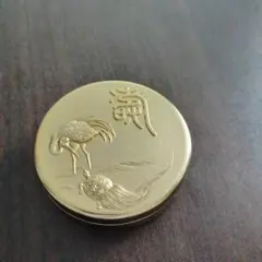 24KGP 朱肉 スタンプ台 鳳凰モチーフ 金色 豪華 金メッキ ゴールド