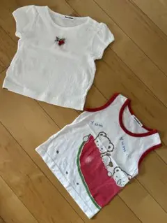 ファミリア　半袖シャツとタンクトップ2枚セット　80cm