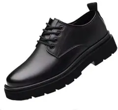 厚底 ビジネス カジュアル レザーシューズ ブリティッシュスタイル26.5cm