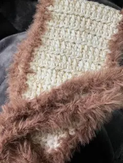 ハンドメイド ヘッドドレス ニット イヤーマフ つけ襟