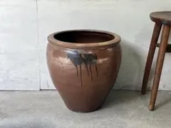 古い唐津焼の甕58cm 水瓶 古民具 睡蓮鉢 傘立て - メルカリ