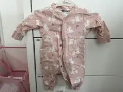 ウサギ柄 ピンクロンパース