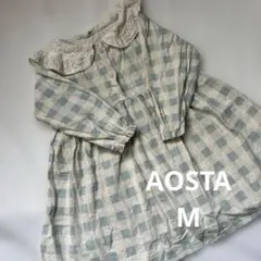 5日まで価格⭐︎AOSTA M 水色ギンガムチェックワンピース